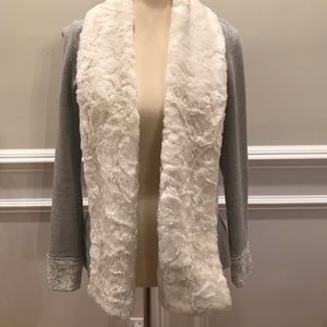 Faux Fur Collared Cardigan